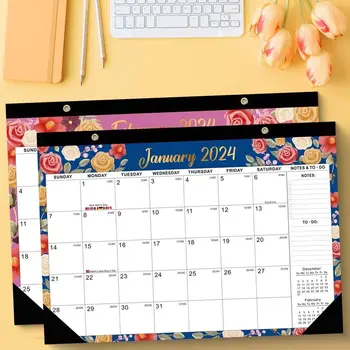 Еженедельный график на 2024 год Настенный календарь Канцелярские принадлежности Ежедневник Канцелярские принадлежности Органайзер для повестки дня Бумажный Английский Календарь
