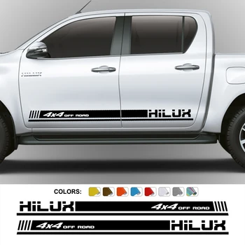 Наклейки В Боковые Полосы На Двери Пикапа Для Toyota Hilux Revo Vigo Graphics 4x4 Off Road Decor, Виниловые Наклейки, Автоаксессуары