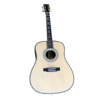 Индивидуальная акустическая гитара D45, еловое дерево, красочная инкрустация из морского ушка, быстрая доставка