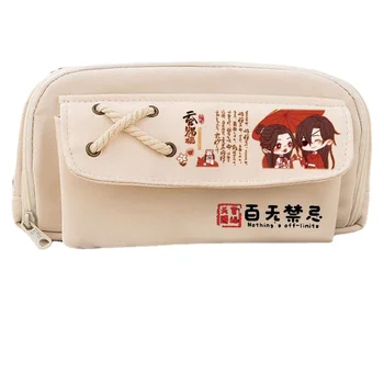 сумка тянь Гуань ци фу каваи, холщовая сумка для карандашей в стиле аниме, многофункциональный студенческий двухэтажный детский милый пенал