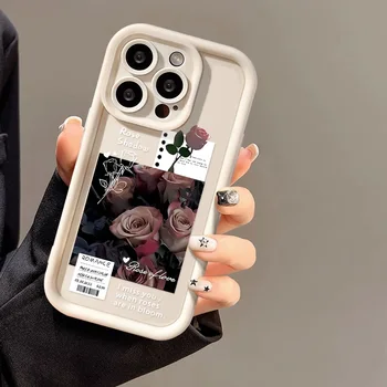 Винтажный Розовый Чехол Для Телефона iPhone 15 Pro Max Case Iphone 14 13 12 11 Pro Max XR X Xs Max 7 8 SE Funda Силиконовый Противоударный Чехол
