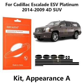 Защита Кромки Двери ZHUAIYA Дверная Ручка Чашка Защитная Пленка Для Краски TPU PPF Для Cadillac Escalade ESV Platinum 2014-2009 4D SUV