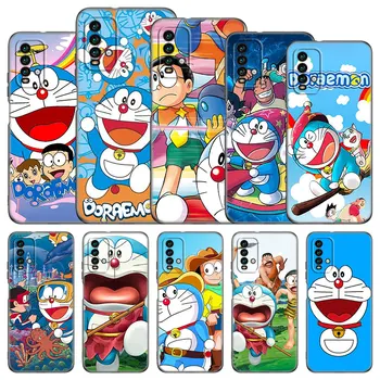 Милый Аниме-Чехол Doraemon Для Телефона Xiaomi Redmi Note 11 10 9 8 T Pro 10S 5G 9A 9C 9S Мягкий TPU Черный Чехол Coque Funda