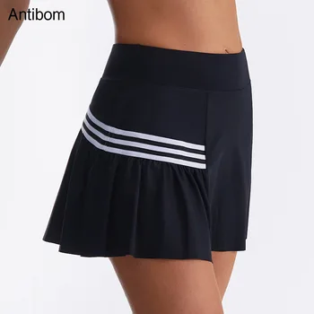 Спортивная короткая юбка из двух частей с антибактериальным покрытием, шорты для йоги, теннисная юбка с антибликовым покрытием, брюки
