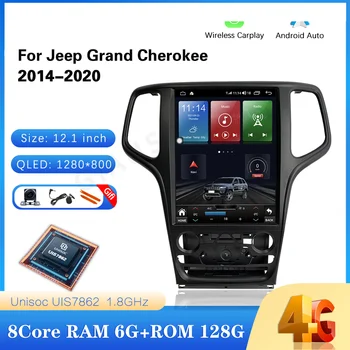 12,1 дюйма Для Jeep Grand Cherokee WK2 2014-2020 Автомобильный Мультимедийный Видеоплеер GPS Навигация Радио 8Core 6 + 128G Android 11 Carplay