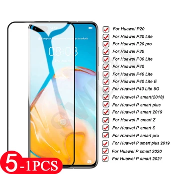 5/3/1 шт. закаленное стекло для Huawei P40 lite E P30 P20 pro P smart Z S 2021 2020 plus 2019 2018 защитная пленка для экрана