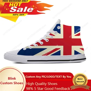 Великобритания Англия Юнион Джек Британский Флаг Великобритании Повседневная Тканевая Обувь С Высоким Берцем Удобные Дышащие Мужские И Женские Кроссовки С 3D Принтом