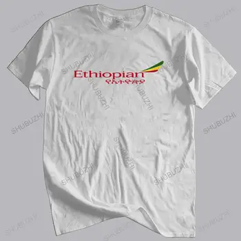 Хлопчатобумажная футболка для мужчин с круглым вырезом, футболка для путешествий на самолете ETHIOPIAN Airlines, футболка унисекс, размер Евро