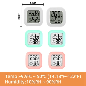 6 шт. Мини-цифровой термометр для помещений, гигрометр, измеритель влажности в помещении, ЖК-дисплей, датчик температуры