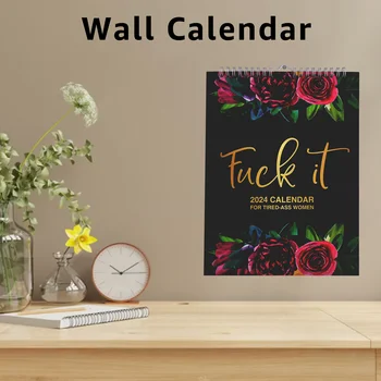 Календарь на 2024 год для уставших женщин, бумага с рулоном, Подвесной календарь, планирование времени, настенный календарь, новогодние подарки для дома в помещении