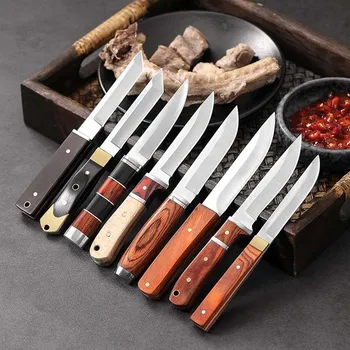 Многофункциональный походный нож, портативный нож для фруктов из нержавеющей стали, нож для барбекю на открытом воздухе, разделочный нож