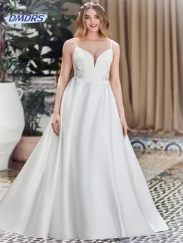 Свадебное платье с блестящими аппликациями из пайеток, романтическое платье на бретельках с вырезом в виде сердечка для невесты, пляжное Vestidos De Novia