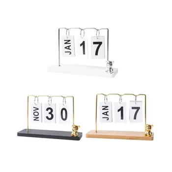 Настольный календарь на деревянной основе, центральные элементы стола, вечный перекидной календарь для женщин, мужчин, школьной спальни, гостиной, учителей