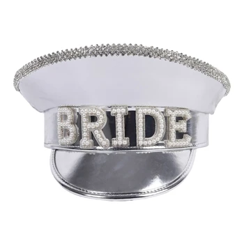 Свадебная шляпа невесты с бриллиантовым и жемчужным декором, шляпа для сценического представления, военная шляпа, шляпа для выступлений на Хэллоуин, Рождество