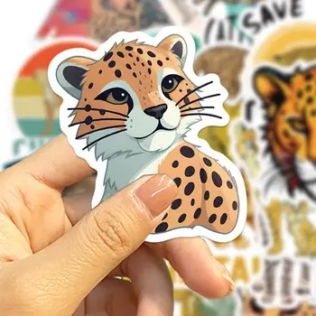 Наклейки С Леопардовым Узором Мультфильм Leopard Cute Cartoon Sticker Pack для Канцелярских Принадлежностей Ноутбук Гитара Телефон Водонепроницаемый Diy