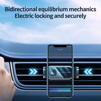 Автомобильный держатель для телефона с умным электрическим замком, вращающийся на 360 градусов, цифровой дисплей, зажим для воздухоотвода, кронштейн для крепления подставки для телефона