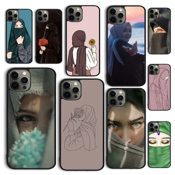 Autumu Muslim Islamic Arabic Hijab Girl Чехол для Телефона Чехол для iPhone 15 12 mini XS XR 11 13 14 Pro Max SE2020 6 7 8 Plus Coque