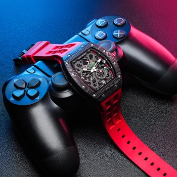 TSAR BOMBA Повседневные мужские часы из углеродного волокна, лучший бренд, роскошные спортивные часы, мужские водонепроницаемые механические часы, мужская мода W
