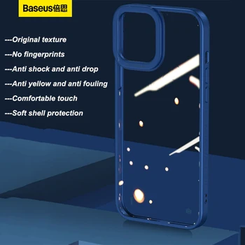 Минималистичный чехол для телефона Baseus из жидкого силикона, прозрачный чехол для телефона 
