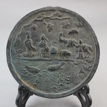 Прекрасное бронзовое зеркало, изображающее весенний пикник династии Хань