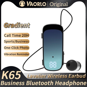 K65 Градиентные Цветные Беспроводные наушники Lavalier Для деловых Звонков / Музыки 20-Часовое Напоминание о вибрации Фото В один клик Bluetooth 5.2 Гарнитуры
