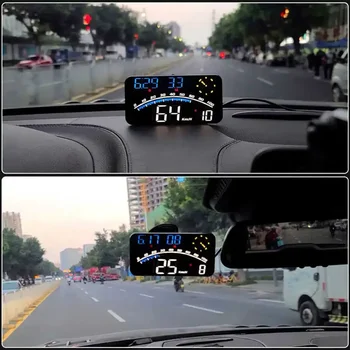 Автоматический Универсальный Цифровой Умный HUD Светодиодный Экран High Definition Speed Alarm Многофункциональный GPS Спидометр 5V для Легковых Автомобилей Грузовиков