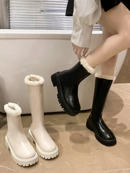 Обувь большого размера, Женские Белые Ботильоны, сабо, Ботинки 