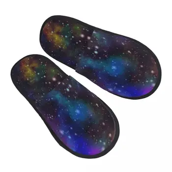 Плюшевые домашние тапочки Galaxy Nebula Ночное Звездное Небо, Теплая Мягкая обувь, Домашняя обувь Осень-Зима