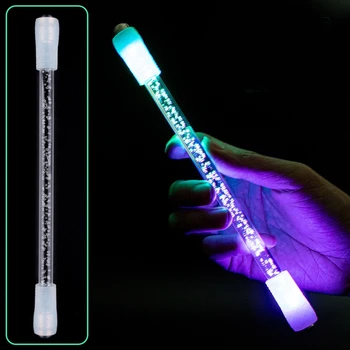1 шт. красочная светодиодная ручка с вращающимся пальцем, без пополнения, креативная вспышка, вращающаяся гелевая ручка, студенческая поворотная ручка