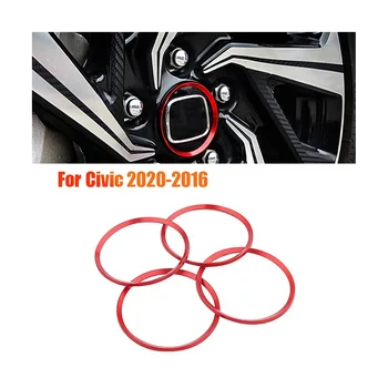 4шт Ступицы Кольца Центральные Колпачки колес Накладка для Honda Civic 2020-2016 Украшение центральной крышки дисков Алюминиевый сплав