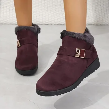 Зимние женские Хлопчатобумажные ботинки 2023 года, Новая Защита от холода и Теплая Обувь для пожилых Людей, Противоскользящие и износостойкие Женские Зимние ботинки