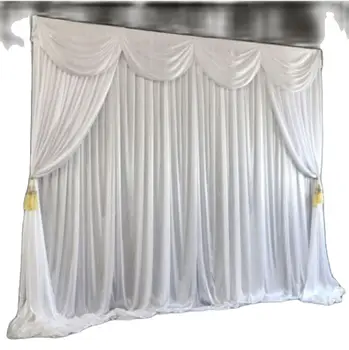 3X3M Новый Дизайн Белая Ткань Ледяной Шелк Фон Занавес для Свадебной Сцены Фон Драпированный Для Официального Мероприятия Украшение Вечеринки