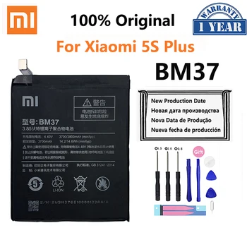 100% Оригинальный Аккумулятор Xiao mi BM37 3800mAh Для Xiaomi 5S Plus Mi5S Plus Высококачественные Сменные Батареи Для Телефона
