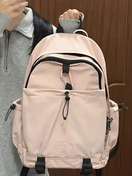 Корейский Ins 2023 Новый повседневный нейлоновый Розовый женский рюкзак Большой емкости Студенческий школьный рюкзак для поездок на работу Компьютерная сумка Дорожный рюкзак