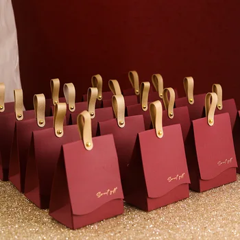 Европейские креативные ручные бумажные пакеты для конфет Упаковка подарочной коробки для шоколада Свадебные сувениры для гостей на День рождения Подарок Украсить