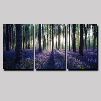 3 Панели Красивые Настенные Картины Sunshine Forest Для Гостиной-Природа, Лесные Пейзажи, Модульные Настенные Картины-Плакаты Без рамок