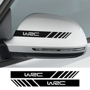 WRC Автомобильное Зеркало Заднего Вида В Полоску, Наклейки С Моторной Графикой, Виниловая Пленка, Декоративные Наклейки, Универсальные Аксессуары Для Тюнинга Экстерьера Авто
