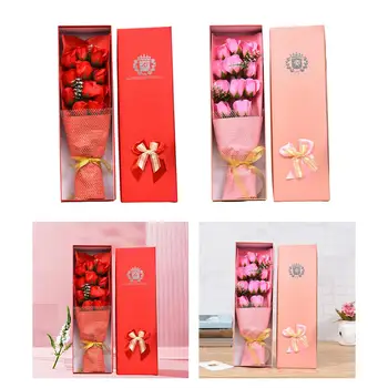 Букет цветов из розового мыла, искусственный цветок из мыла, Цветочный букет для свадьбы на День матери, Подарок на День Святого Валентина, Подарок на День рождения, пары