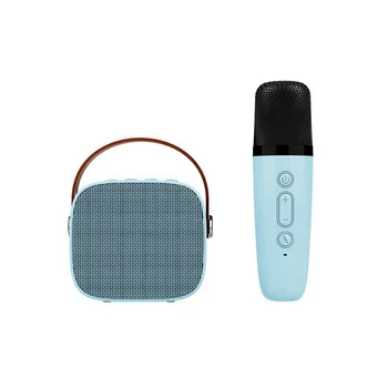 Bluetooth динамик с микрофоном - с беспроводным микрофоном - Портативный динамик для караоке-бара (синий)