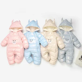 Детский зимний теплый флисовый комбинезон для маленьких девочек, одежда для мальчиков, утепленный комбинезон, комбинезоны, боди для новорожденных, костюмы для младенцев