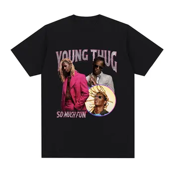 Рэпер Young Thug So Much Fun Футболка с графическим рисунком для мужчин и женщин, модные винтажные футболки в стиле хип-хоп, повседневные хлопковые футболки с коротким рукавом, топы