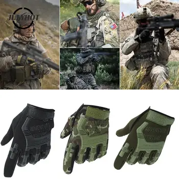 Уличные тактические солдатские боевые перчатки, военные камуфляжные перчатки, пейнтбольные противоскользящие велосипедные перчатки с полными пальцами, мужские перчатки