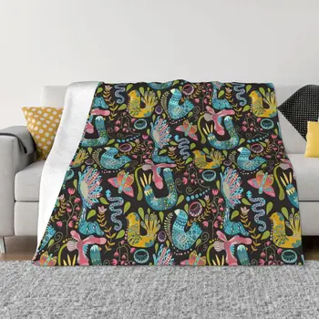 Праздничное одеяло в стиле народной птицы, покрывало на кровать, Плюшевые пушистые мягкие одеяла на кровать