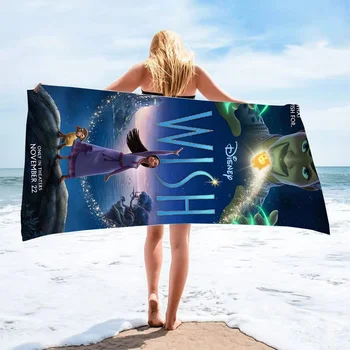 Банные Полотенца Disney Wish Модное пляжное полотенце с цифровой печатью Большое Квадратное Полотенце Быстрое впитывание Чистящие средства для ванной Комнаты Подарки