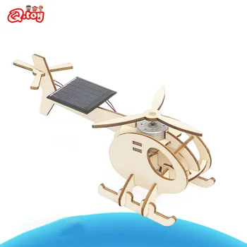DIY Solar Energy Helicopter STEM Toys Technology Science Экспериментальный Набор Инструментов Для Обучения Деревянные Логические Игры для Детей