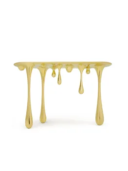 Итальянский легкий роскошный столик для веранды с каплями воды, профилированный из нержавеющей стали, роскошное украшение стола для веранды