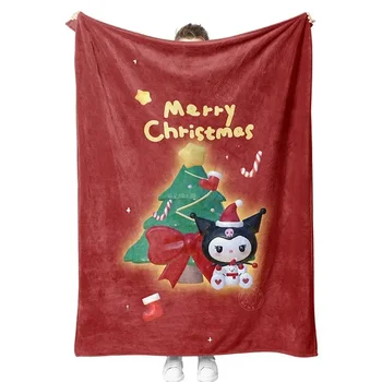 Фланелевое Одеяло Sanrio Hello Kitty Рождественский Подарок Новогодняя Тематика Декор Комнаты Чехол Зимняя Теплая Шаль Детские Игрушки Аниме Подарок