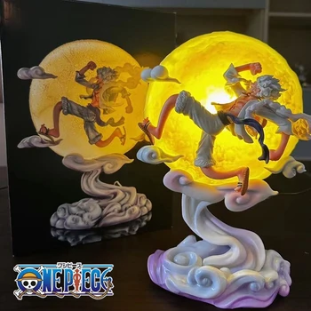 30 см Цельная аниме-фигурка Луффи Gear 5 Moon со светодиодной подсветкой, фигурки Ника Луффи, Статуя, Коллекционный Рождественский подарок, Игрушечный Декор для комнаты