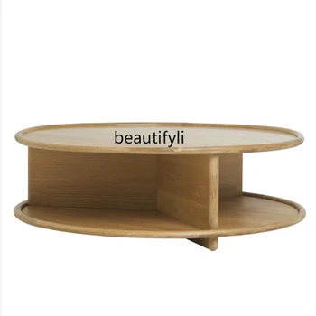 Дизайнерский журнальный столик круглый чайный столик для хранения в гостиной, небольшая квартира, чайный столик в минималистичном японском стиле, стол для чая