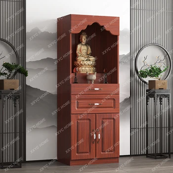 Шкаф для одежды в храме Будды, Алтарь в Храме Будды, Домашнее Святилище с дверью, шкаф для Будды, Алтарный шкаф, Бог богатства Гуаньинь